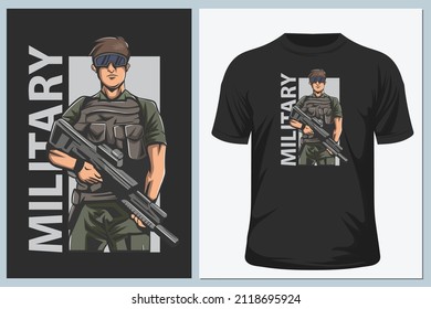 Army T Shirt Designs Template Bundle. Solder Hero. Military