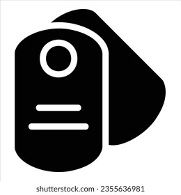 army tag icon with isolated vektor and transparent background