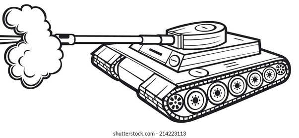 Army Tank Attack Stock Vector (Royalty Free) 214223113 | Shutterstock