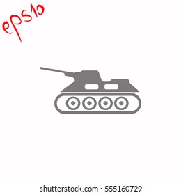 Army tank grey icon.