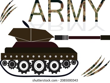 Vektordesign von Armee und Tank