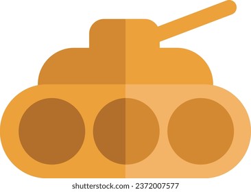 Army tank, illustration or icon, vector on white background.