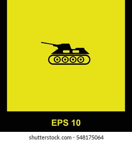 Army tank vector black icon. Isolated illustration. Business picture.