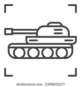 Army Tank vector concept icon or symbol in outline style