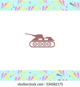 Army tank vector icon on white background. Isolated illustration. Business picture.