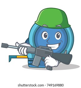 Army tape measure character cartoon