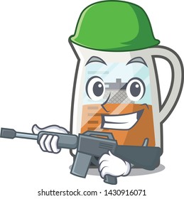 Army tea maker isolated with the mascot