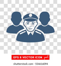 Army Team EPS vector pictograph. Illustration style is flat iconic blue symbol on chess transparent background.