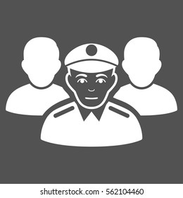 Army Team vector icon. Flat white symbol. Pictogram is isolated on a gray background. Designed for web and software interfaces.