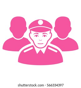 Army Team vector icon. Flat pink symbol. Pictogram is isolated on a white background. Designed for web and software interfaces.