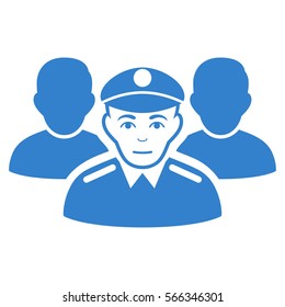 Army Team vector icon. Flat cobalt symbol. Pictogram is isolated on a white background. Designed for web and software interfaces.