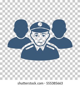 Army Team vector icon. Illustration style is flat iconic blue symbol on a chess transparent background.
