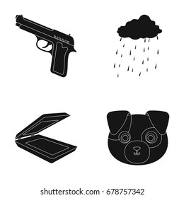 army, technology and or web icon in black style.rain , Animal icons in set collection.