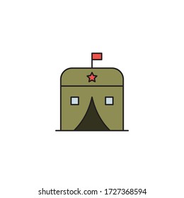 Army tent vector icon symbol isolated on white background
