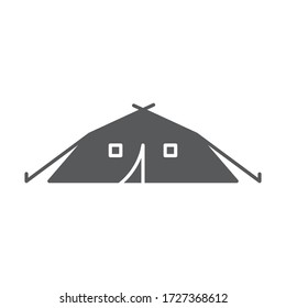 Army tent vector icon symbol isolated on white background