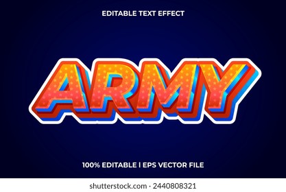 army text effect modern alphabet fonts. trendy american typography style.
