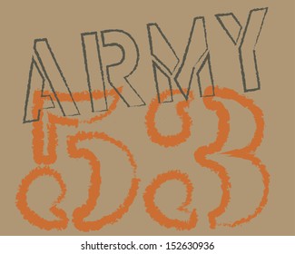 Army Text Vector Art