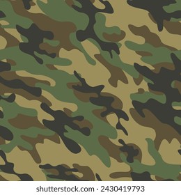Army texture camouflage classic vector seamless pattern for print clothing, paper, fabric