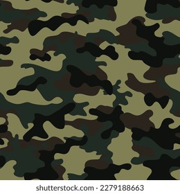Army texture camouflage seamless dark green military uniform pattern, urban design for clothing, fabric print