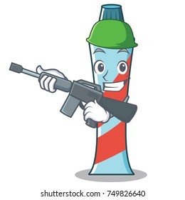 Army toothpaste character cartoon style