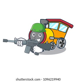 Army train character cartoon style