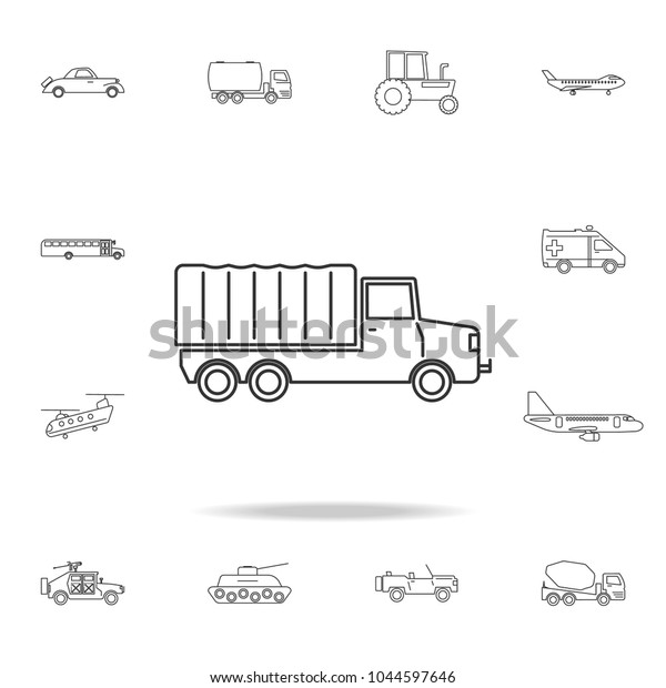 Army\
Truck icon. Detailed set of transport outline icons. Premium\
quality graphic design icon. One of the collection icons for\
websites, web design, mobile app on white\
background