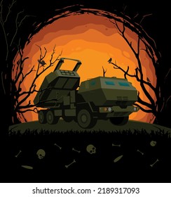 Army Truck M142 Himars. Vector Illustration