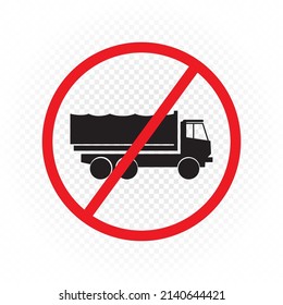 Army truck move prohibited sign symbol isolated on white tranparent background
