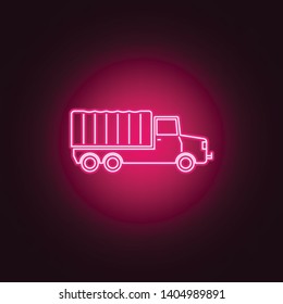 Army Truck neon icon. Elements of Transport set. Simple icon for websites, web design, mobile app, info graphics