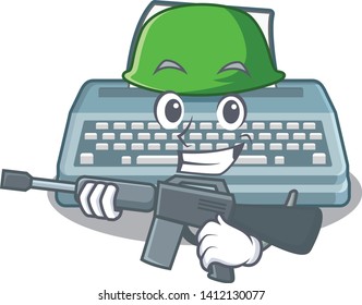 Army typewriter toy on character 