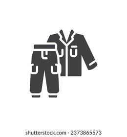 Army uniform vector icon. filled flat sign for mobile concept and web design. Military uniform glyph icon. Symbol, logo illustration. Vector graphics