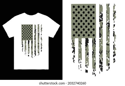 Army USA Flag T-Shirt Vector Design