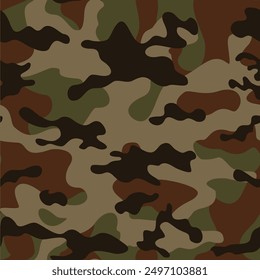 
Army vector camouflage background, green brown design, repeat pattern
