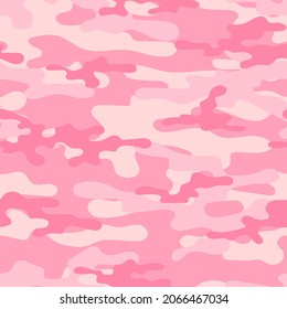  army vector camouflage pink print, seamless pattern for clothing headband or print.