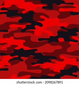 army vector camouflage print, red seamless pattern for clothing headband or print.