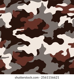 Army vector camouflage texture, seamless trendy pattern. Print on textile fabric military background