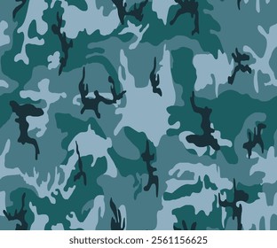 Army vector camouflage texture, seamless trendy pattern. Print on textile fabric military background