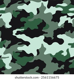 Army vector camouflage texture, seamless trendy pattern. Print on textile fabric military background