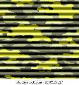 patrón amarillo de camuflaje vectorial del ejército. impresión de camuflaje transparente para ropa o impresión