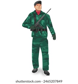 Army Vektorgrafik Indonesisch mit Kurt Vektorgrafik Tracing Einzigartig für Vorlage oder Element. 