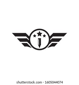army vector logo icon sign symbol military shield circle sword wing