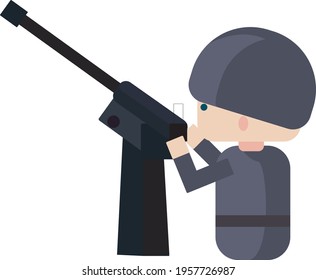 army vector, shoot the target seriously