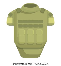 Army vest icon cartoon vector. Tactical jacket. Bulletproof armor