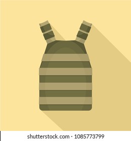 Army vest icon. Flat illustration of army vest vector icon for web design