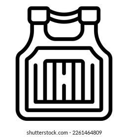 Armeekarte Symbol Umriss-Vektorgrafik. taktische Rüstung. Militärschutz