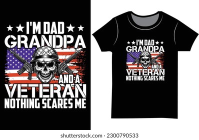 Army Veteran t shirt design. USA flag vector graphic shirt.