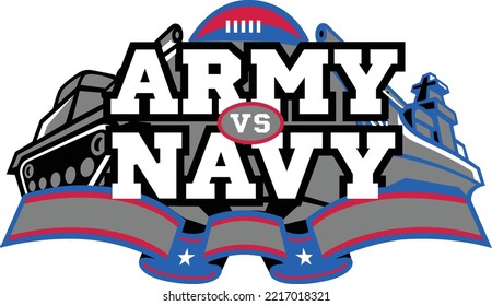 Army Vs Navy Sports Match Design Layout (Editable file) - Vector Illustration