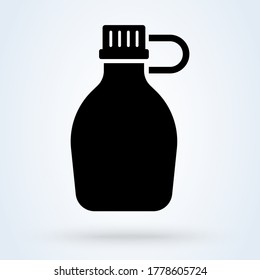 Army water canteen icon illustration in flat design style. Water container, flask symbol.