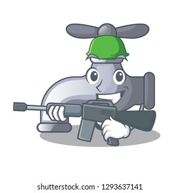 Army water tap in shape of mascot