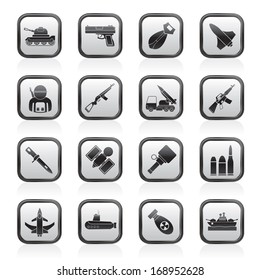 Army, weapon and arms Icons - vector icon set